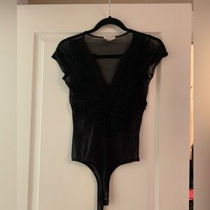 Sheer bodysuit shirt